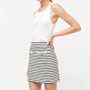 J. Crew Black and White Striped Mini Skirt